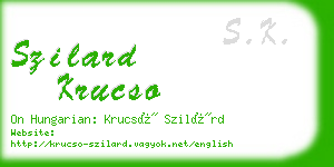 szilard krucso business card